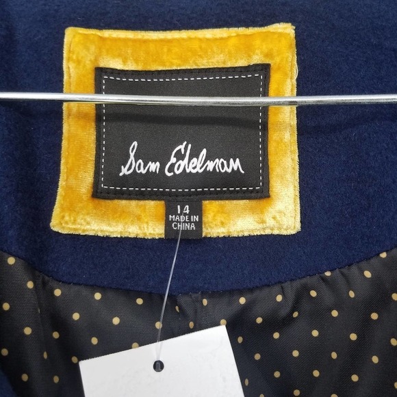 Sam Edelman Notched Collar Wool Blend Coat in Ink Size 14 NEW WITH TAGS - Picture 4 of 5